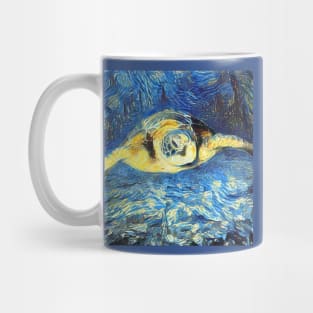 Cute turtle painting (sea turtle, ocean, sea and beach) Mug